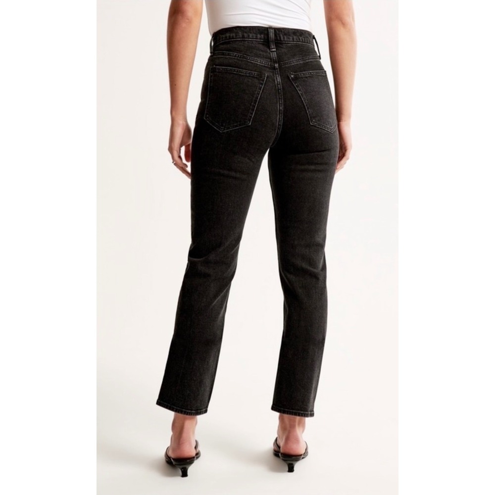 NEW Abercrombie & Fitch Ankle Straight Ultra High Rise Jeans Size 30 Long Black